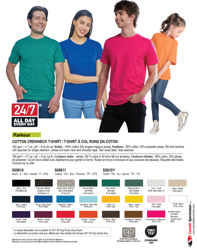 PRINTED Adult Cotton T-Shirt - T-shirt en Coton IMPRIMÉ pour Adulte